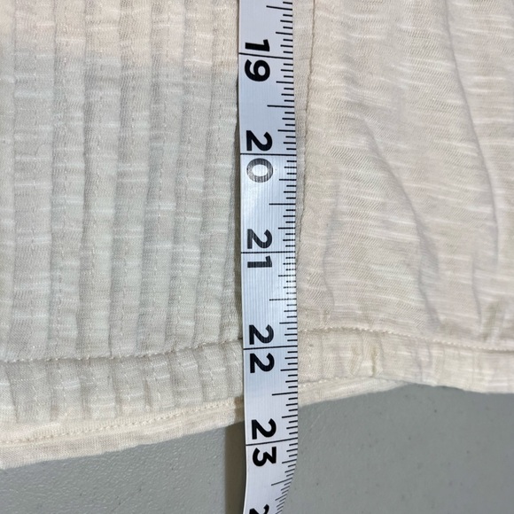 PRANA Ivory Short Sleeve Pleated Peasant Top Organic Cotton Blend Size Small - Picture 7 of 10